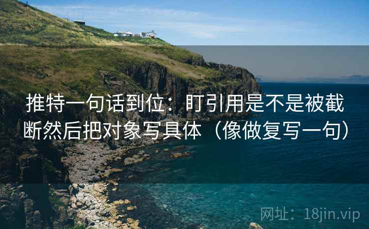 推特一句话到位：盯引用是不是被截断然后把对象写具体（像做复写一句）