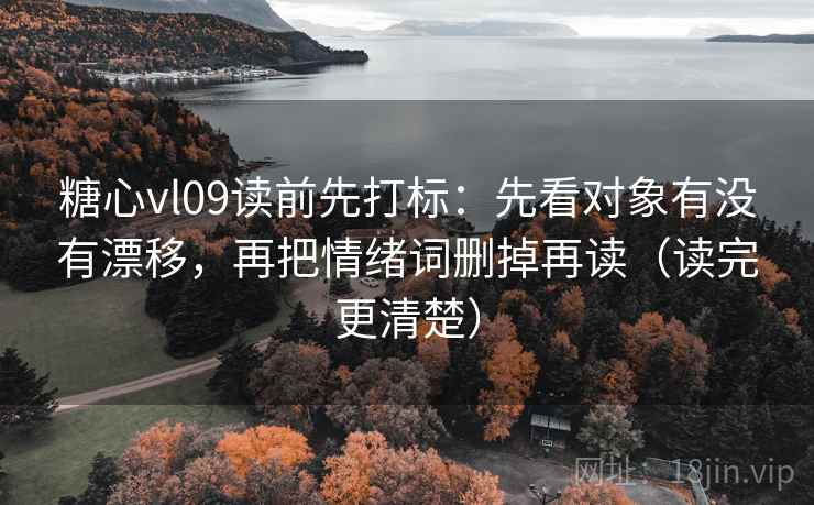 糖心vl09读前先打标：先看对象有没有漂移，再把情绪词删掉再读（读完更清楚）